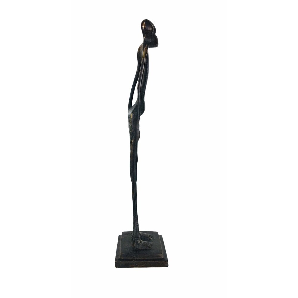 Antique Bronze Tribal Sculpture Figurine Statue African Ghana Man Folk Art